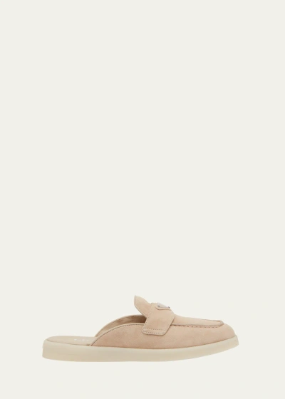 Prada Saint Tropez Suede Mules In Deserto