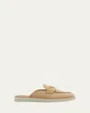 Prada Saint Tropez Suede Mules In Neutral