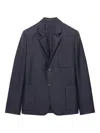 Prada Single-breasted Wool And Mohair Jacket In Blue