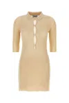 Prada Women's Sand Cotton Polo Dress In Beige