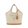 Prada Sand Canvas Handbag