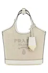 PRADA SAND CANVAS HANDBAG