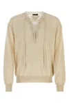 Prada Lace-up Neckline Cashmere Blend Sweater