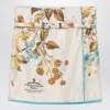 Prada Floral-print Archive-logo Silk-twill Mini Skirt In Neutral