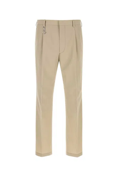Prada -style Sand Cotton Pant For Men In Neutral
