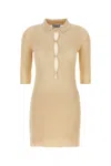 Prada Women's Sand Cotton Polo Dress In Sabbia