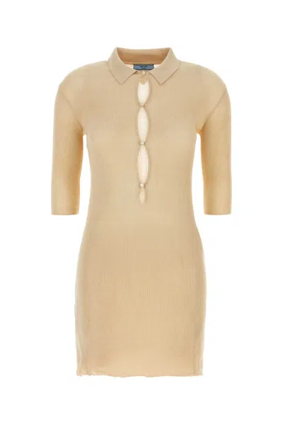 PRADA SAND COTTON POLO DRESS