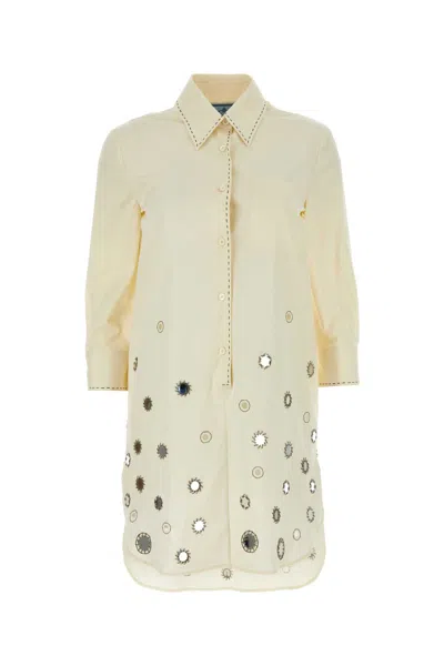 PRADA SAND COTTON SHIRT DRESS