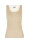 Prada Ribbed Cotton Tank Top Square Neckline