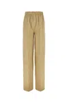 Prada Pantalone Dalla Gamba Ampia In Cotone Beige Donna