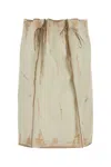 Prada White Leather Skirt In White