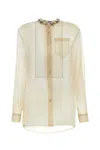 Prada Sand Silk Shirt In Neutral