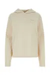 PRADA SAND STRETCH COTTON OVERSIZE SWEATSHIRT