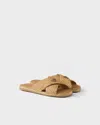 Prada Raffia Slippers In Neutral