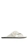 Prada Pantoletten Aus Gepolstertem Nappa-leder In White