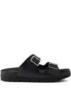Prada Double-strap Buckle Sandals In Black
