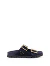 Prada Quilted Slingback Sandal In Bleu