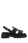 Prada Sandali In Pelle Nera  Donna