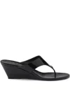 Prada Wedge Flip-flops In Black