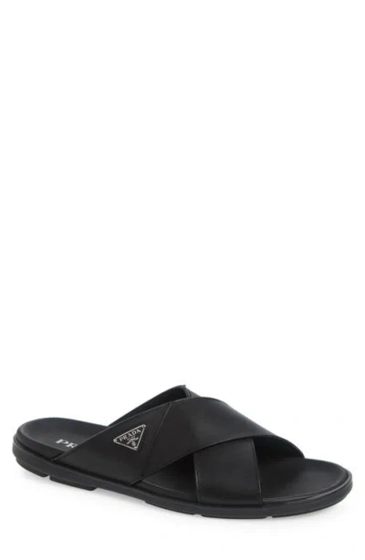 Prada Sandali Slide Sandal In Nero