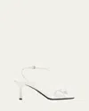 Prada Sandali Triangle Logo Rose Ankle Strap Sandals In Animal Print