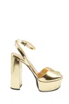 Prada Metallic Leather Ankle-strap Platform Sandals