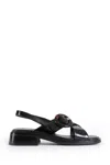 Prada Brused Leather Sandals In Black
