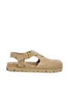 Prada Beige Suede Fussbett In Beige