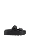 Prada Chunky Platform Sandals With Knot Detail In Black In Black