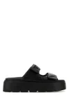 Prada Chunky Platform Sandals With Knot Detail In Black In Black