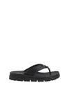 Prada Black Sandals With Wide Strap And Durable Sole In Black