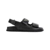 Prada Open-toe Black Lamb Leather Sandals With Adjustable Straps In Black