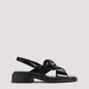 Prada Women's Brushed Leather Sandals With A Burnt Color Buckle