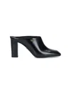 Prada Leather Block Heel Mules With Pointed Toe In Multi