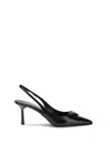 Prada Leather Slingback Pumps In Black