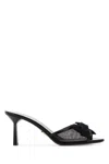 Prada Black Mesh Mules In Black