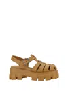 Prada Chunky Platform Sandals With Interwoven Straps In Brown