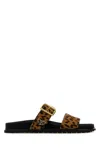 Prada Leopard Print Open Toe Sandals In Brown