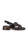Prada Heel Buckle Glossy Open Toe Sandals In Gray