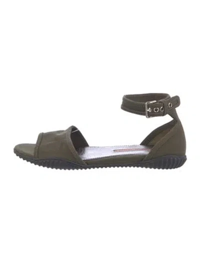 Pre-owned Prada Sandals In Green