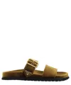 Prada Enamel Triangle-logo Slides In Green