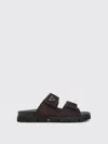 Prada Double Strap Open Toe Leather Sandals In Brown