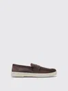 Prada Suede Loafers Round Toe Rubber Sole In Brown