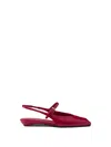 Prada Patent Leather Slingback Flats In Red