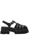 Prada Black Acetate Platform Sandals In Black