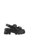 Prada Round-headed High-heeled Sandals In Nero
