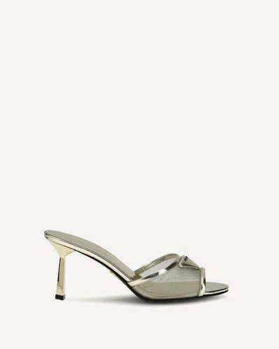 Prada Sandals With The Triangular Logo In Gray