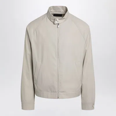PRADA PRADA SAND-COLORED COTTON ZIP-UP JACKET