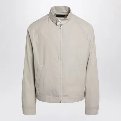 Prada Sandcolored Cotton Zipup Jacket In Neutral