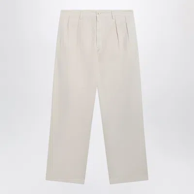 Prada Sand-toned Cotton Trousers In Neutral